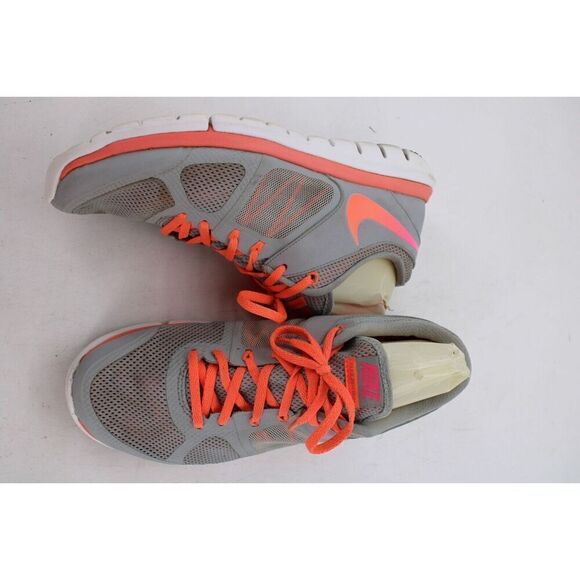 Nike Flex Run Running Shoes Sneakers 642767-081 Gray Orange Women’s Size 11 - Picture 2 of 11